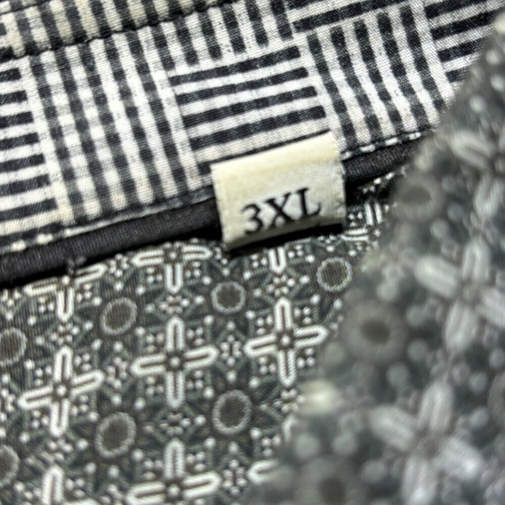 Robert Graham Mens 3XL Classic Flip Cuff Gray Geometric Check Button Up Shirt - Picture 4 of 7